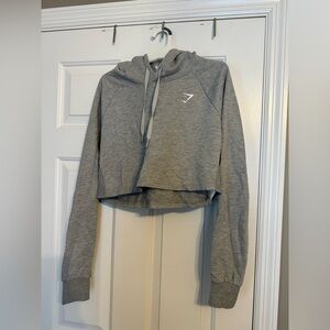 Light grey cropped gymshark hoodie